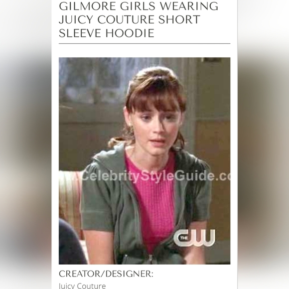 Juicy Couture | Vintage grey Short Sleeve Hoodie. ASO Gilmore Girls Rory. - Picture 2 of 13